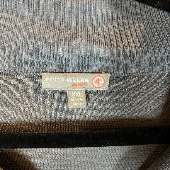 Peter Millar Sweater Mens XXL Grey Warmth Element Merino Wool 1/4 Zip Preppy - Picture 3 of 7
